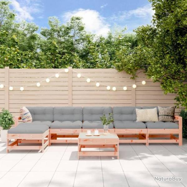 Salon de jardin 7 pcs bois massif douglas