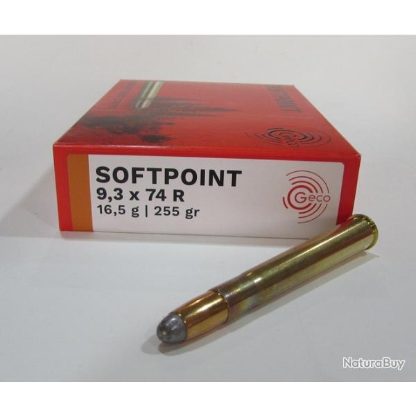 boite 20 cartouches GECO calibre 9.3x74R 255 grains soft point