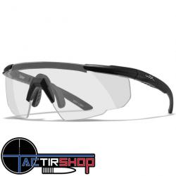 Lunette de protection Wiley X Saber ADV Verres transparents , Monture noire mat