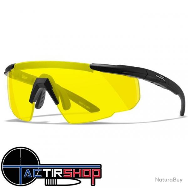 Lunette de protection Wiley X Saber ADV Verres jaunes , Monture noire mat