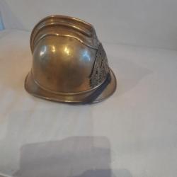 casque  pompier  ancien  laiton