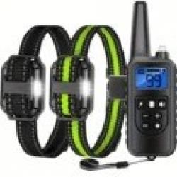 2 Colliers de Dressage pour Chiens Rechargeable IP67 3 Modes d'Entraînement Choc Vibration Bip