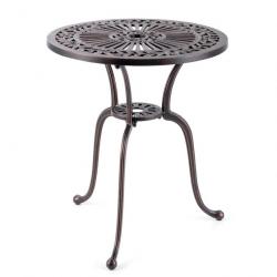 Table de jardin ronde 61 cm en fonte d'aluminium table d'appoint d'extérieur avec trou pour parasol