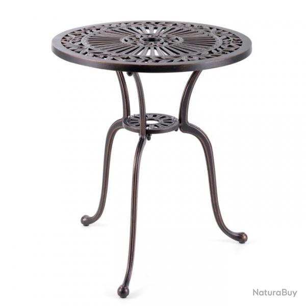 Table de jardin ronde 61 cm en fonte d'aluminium table d'appoint d'extrieur avec trou pour parasol