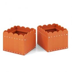 Lot de 2 jardinière carrées en HDPE résistant aux intempéries lit de jardin surélevé avec trous de