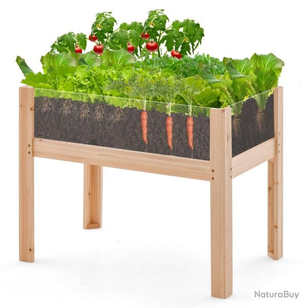 Jardinire surleve en bois trous de drainage panneaux acryliques transparent lgumes herbes fleur