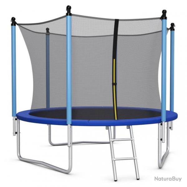 Trampoline extrieur diamtre 305cm echelle filet de scurit tapis de saut tuyau galvanis antirou