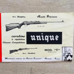 Notice Carabine UNIQUE modèle AUDAX & DIOPTRA Occasion