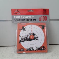 10825 LOT DE 100 CIBLES PROHUNT ORANGE SANGLIER 14X14CM NEUF