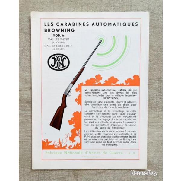 Notice Carabine BROWNING SMOKELESS modle A Occasion