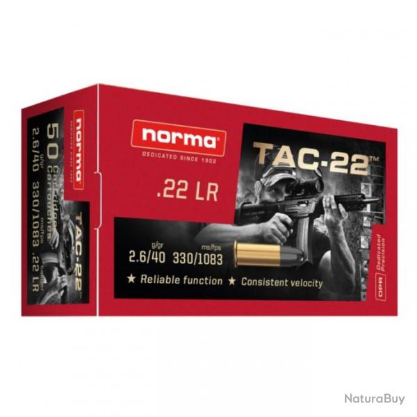 Norma cartouche tac 22lr 22 lr boite de 50