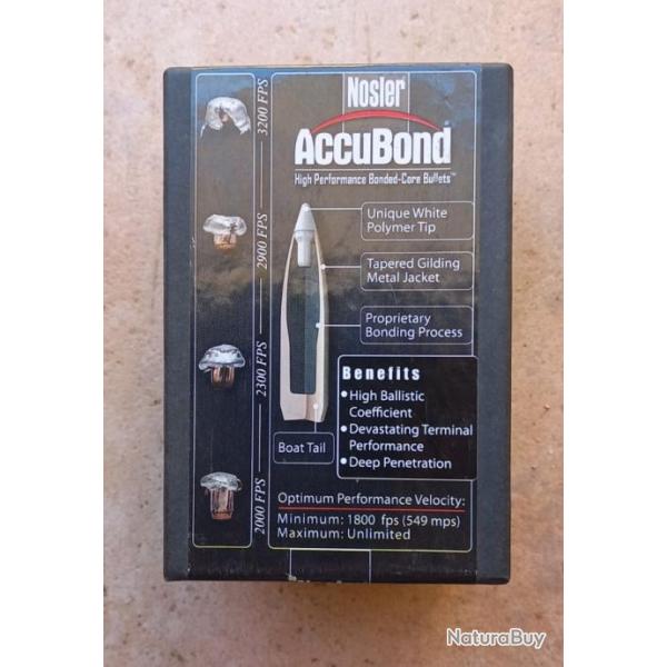 20 ogives NOSLER ACCUBOND Cal 338 (.338") 180 grains