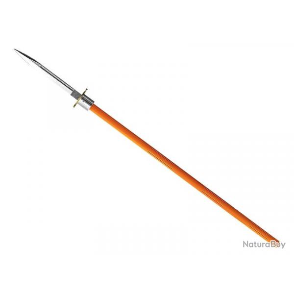 BEL1283 EPIEU DE CHASSE HOURVARI LE TRAQUEUR LAME ACIER 25CM HAMPE 120CM ORANGE NEUF