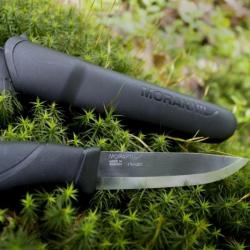 BEL1289 POIGNARD/ DAGUE MORAKNIV COMPANION 3 LAME 10.5CM ACIER MANCHE GOMME + ETUI NOIR NEUF