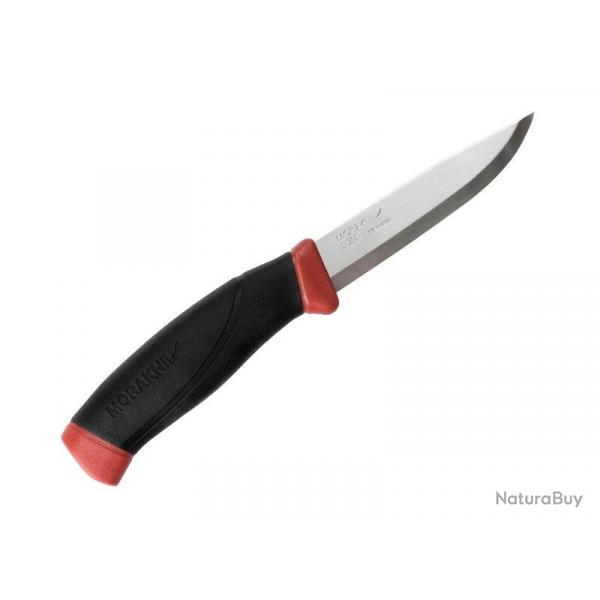 BEL1291 DAGUE / POIGNARD MORAKNIV COMPANION LAME 10.5CM MANCHE GOMME ETUI RIGIDE ROUGE NEUF