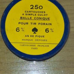 Très belle boîte neuve de 250  bosquettes en 6 MM simple culot