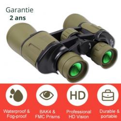 Jumelles 20x50 - Optique FMC et prisme BAK-4 - Vert armée - Garantie 2 ans