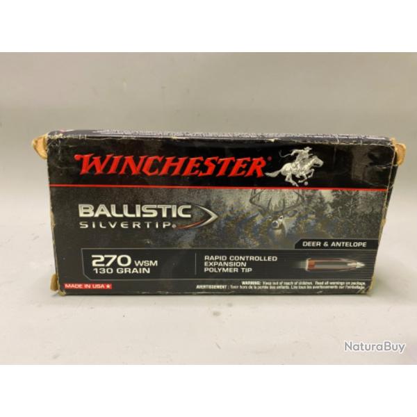 6 Munitions Winchester Cal. 270 WSM Ballistic Silvertip  partir d'un 1 sans prix de rserve