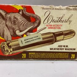 20 munitions Weatherby Cal. 460 W Mag Ultra-Velocity