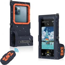 Pochette Étanche Smartphone 7 avec Télécommande Bluetooth 3e Génération Noir/Orange