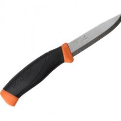 BEL1292 DAGUE / POIGNARD MORAKNIV COMPANION LAME 10,5CM MANCHE GOMME NOIRE ETUI RIGIDE ORANGE NEUF