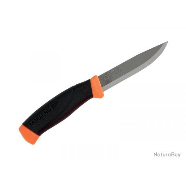 BEL1295 DAGUE MORAKNIV COMPANION LAME 10,5CM ACIER INOX MANCHE GOMME + ETUI RIGIDE ORANGE NEUF