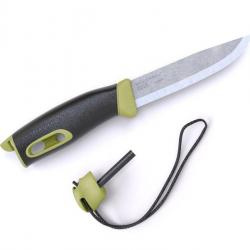 BEL1301 POIGNARD MORAKNIV COMPANION SPARK LAME 10,5CM INOX +ALLULE FEU+ CORDON ETUI RIGIDE VERT NEUF