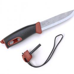 BEL1302 POIGNARD MORAKNIV COMPANION SPARK LAME 10,5CM INOX +ALLUME FEU+CORDON ETUI RIGIDE ROUGE NEUF