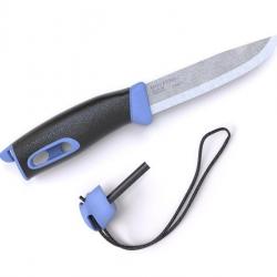 BEL1303 POIGNARD MORAKNIV COMPANION SPARK LAME 10,5CM INOX ALLUME FEU+CORDON ETUI RIGIDE BLEU NEUF