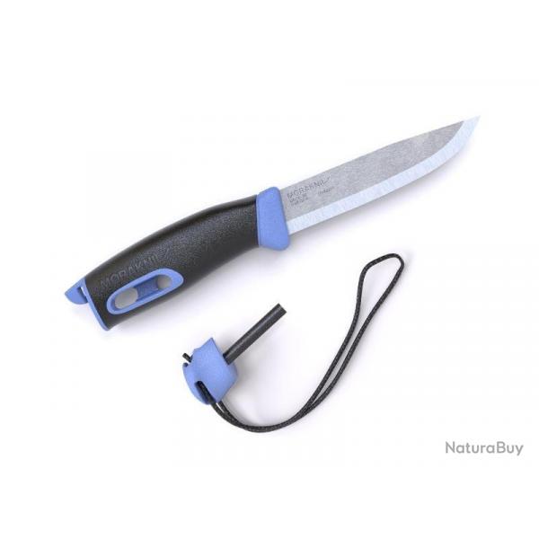 BEL1303 POIGNARD MORAKNIV COMPANION SPARK LAME 10,5CM INOX ALLUME FEU+CORDON ETUI RIGIDE BLEU NEUF