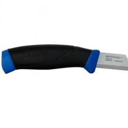 BEL1306 POIGNARD CUTTER MORAKNIV "SERVICEKNIV" LAME 4,5CM INOX MANCHE NOIR/BLEU + ETUI RIGIDE NEUF