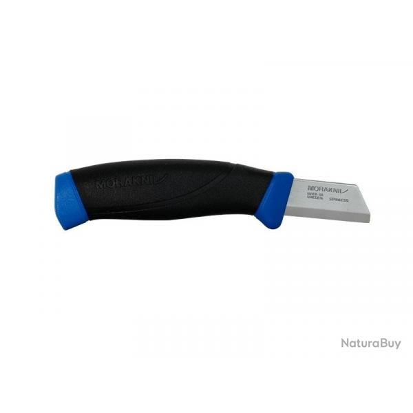 BEL1306 POIGNARD CUTTER MORAKNIV "SERVICEKNIV" LAME 4,5CM INOX MANCHE NOIR/BLEU + ETUI RIGIDE NEUF