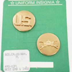 Jeu d' insignes pour uniforme de l'US Army US / Armored (blindé - ref4)