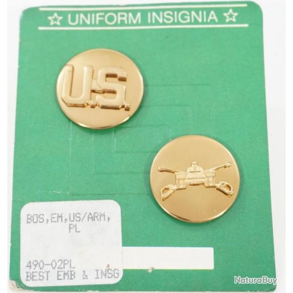 Jeu d' insignes pour uniforme de l'US Army US / Armored (blind - ref4)