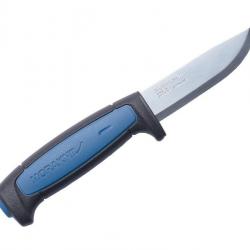 BEL1310 COUTEAU MORAKNIV PRO S LAME 9CM INOX MANCHE NOIR ET BLEU + ETUI RIGIDE NOIR NEUF