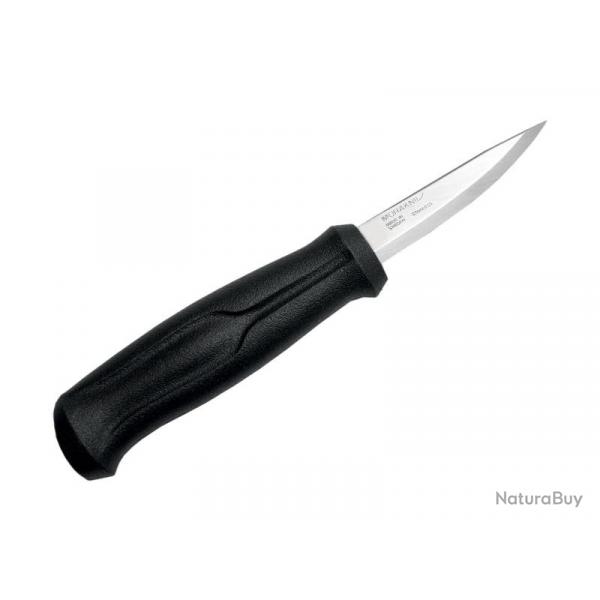 BEL1311 COUTEAU  SCULPTER MORAKNIV BASIC LAME 8CM INOX MANCHE ET ETUI NYLON NOIR NEUF