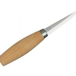 BEL1314 COUTEAU À SCULPTER MORAKNIV 106 LAME 6cm CARBONE LAMINE MANCHE BOULEAU + ETUI RIGIDE NEUF