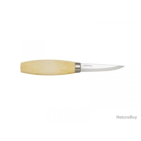 BEL1315 COUTEAU  SCUKPTER MORAKNIV 106 LAME CARBONE MANCHE BOULEAU + ETUI RIGIDE NOIR NEUF