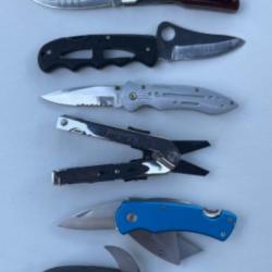 Lot 7 couteaux et multitools