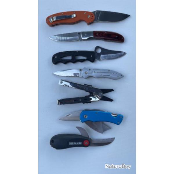 Lot 7 couteaux et multitools