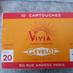 Boite de Cartouches - Collection - Cal 20 pb 4 - Gevelot VIVIA