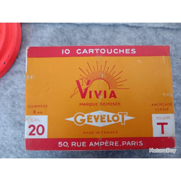 Boite de Cartouches - Collection - Cal 20 pb 4 - Gevelot VIVIA