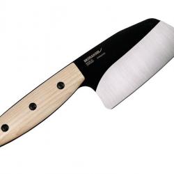 BEL1326 POIGNARD MORAKNIV ROMBO LAME PLEINE SOIE FORME COUPERET 12CM ACIER NOIR + ETUI NEUF