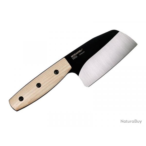 BEL1326 POIGNARD MORAKNIV ROMBO LAME PLEINE SOIE FORME COUPERET 12CM ACIER NOIR + ETUI NEUF