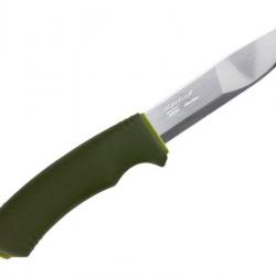 BEL1332 POIGNARD MORAKNIV BUSHCRAFT FOREST LAME 11CM INOX MANCHE GOMME VERT +ETUI RIGIDE VERT NEUF