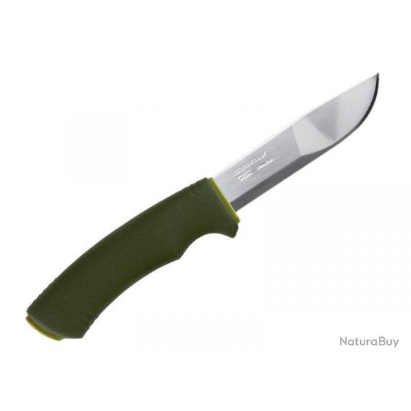 BEL1332 POIGNARD MORAKNIV BUSHCRAFT FOREST LAME 11CM INOX MANCHE GOMME VERT +ETUI RIGIDE VERT NEUF