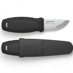 BEL1334 COUTEAU DE POCHE MORAKNIV ELDRIS LAME 6CM INOX MANCHE GOMME NOIR + ETUI RIGIDE NEUF