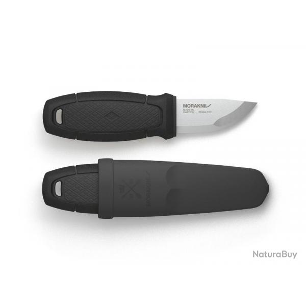 BEL1334 COUTEAU DE POCHE MORAKNIV ELDRIS LAME 6CM INOX MANCHE GOMME NOIR + ETUI RIGIDE NEUF