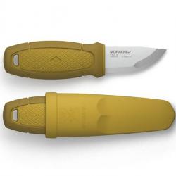 BEL1336 COUTEAU DE POCHE MORAKNIV ELDRIS LAME 6CM INOX MANCHE GOMME JAUNE + ETUI RIGIDE NEUF