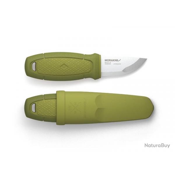 BEL1338 COUTEAU DE POCHE MORAKNIV ELDRIS LAME 6CM INOX MANCHE GOMME VERT + ETUI RIGIDE NEUF